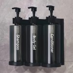 1 2 3PCS Wall-mount Soap Dispenser Plastic Refillable Shampoo Conditioner Body Gel Pump Bottles For Hotel Bathroom Home Shower S