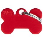 Myfamily Small Bone Pet Id Tag - Aluminium Red Waggs Online Pet Shop