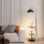 Arched Floor Lamp With Built-in 2-TIER Side Table