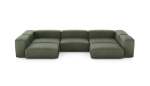 U-shape Sofa - Leather - Olive - 377CM X 199CM