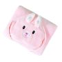 Cute Bunny Coral Fleece Baby Hooded Towel - Soft Absorbent Bath Wrap Pink