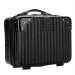 Bstkey Portable Hard Shell Cosmetic Travel Case Small Travel Hand Luggage With Elastic Band MINI Abs Carrying Makeup Case Suitca
