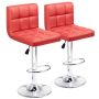 Bar Stools / Kitchen Counter Chairs - Set Of Two - Red Colour