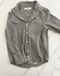 Rr France Grey And White Striped Collared Shirt 6Y