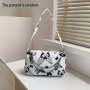 Trendy Zipper Shoulder Bag Mini Fashion Butterfly Pattern Underarm Bag Small Stylish Chain Decor Purse