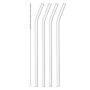 Glass Straws With Bend And Cleaning Brush Set Of 4 23CM