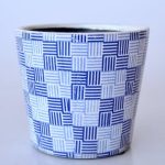 Blue & White Hexagonal Planter – 14X16CM