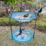 801 Double-layer Bird Feeder Hollow Basin New Bird Bath Outdoor Balcony Garden Hanging Bird Feeder Water Feeder Hanging Bird Bat