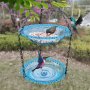 801 Double-layer Bird Feeder Hollow Basin New Bird Bath Outdoor Balcony Garden Hanging Bird Feeder Water Feeder Hanging Bird Bath Basin Garden Yard Decoration Dual-use Model