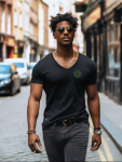 Rouge Tee - Militaire Series - Black - Small Left Aligned