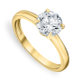 Yellow Gold Moissanite Solitaire Womens Ring