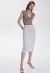 Cap-sleeved Jersey Body - Beige