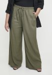 Edit Linen Blend Palazzo Wide Leg - Green