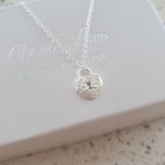 Sophia 925 Sterling Silver Heart Lock Dainty Necklace 10MM On 45CM Chain