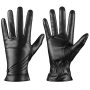 Ishisbeb Winter Leather Gloves For Women Warm Touchscreen Driving Texting Cashmere Lined Gloves