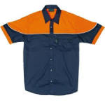 Atpv 8.3CAL Modacrylic 2 Tone Orange navy Hiviz Ls Shirt With Silver Rt