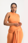Hazel High Neck Crop Top - Dusty Orange - L