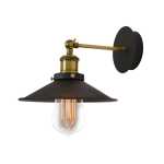 Andreas Rustic Metal Wall Light Black And Antique Brass