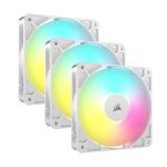 RS120 Argb 120MM Pwm Fans Daisy-chain Connection Low-noise Magnetic Dome Bearing Triple Pack White