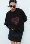 Oversized Printed T-Shirt - Black felix The Cat