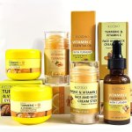 Rozino Turmeric & Vitamin C 5-PIECE Skincare Set: Eye Cream Face & Neck Cream Stick Hand & Foot Cream Stick Turmeric & Vitamin C