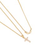 Goldair Gold Plated Angel Wing & Diamante Cross Necklaces 2-PACK
