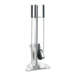 Chimo Triangle Fireplace Tool Set - 4 Piece Stainless Steel