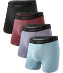 Bamboo Cool Men's Ultra Breathable Underwear No Riding Up Boxer Briefs With Comfortflexible Waistband Multipack