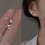 Mini Asymmetric Star Shaped Stud Earrings Alloy Jewelry Simple Leisure Style Suitable For Women Daily Wear