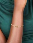 Waterproof Gold Plated Stainless Steel Cubic Zirconia Tennis Letter L Bracelet