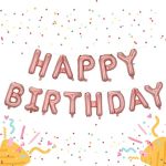 Rose Pink Happy Birthday 3D Balloons Banner 16 Inch Mylar Foil Letter Number Hanging Balloons Reusable For Girls Boys Adults Sur