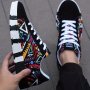 Trendy Men's Graffiti Skate Shoes - Lightweight Breathable Anti-Skid Comfy Sneakers With Platform Soles