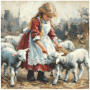 Stretched Canvas Red Farm Girls