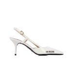 Rubber Logo Slingback Heel -white