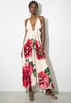 Cami Halter Empire Maxi Dress - Ghostly Rose Engineer