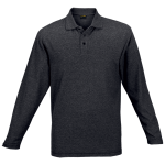 Mens 175G Pique Knit Long Sleeve Golfer 175-LONG Charcoal-heather 5XL