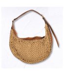 Leatherette Chunky Knit Bag - Tan Free
