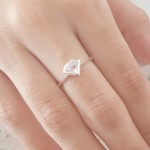 Carly 925 Sterling Silver Diamond Shape Cz Stone Ring - Size 6