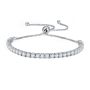 925 Sterling Silver Adjustable Tennis Bracelet With 33 Zirconia Crystals