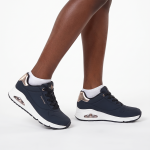 Skechers Uno Lace Up Sneaker - Black - 9