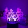 Stranger Things Night Light 3D LED Illusion Lamp With 16 Color Remote Control For Kids Bedroo
