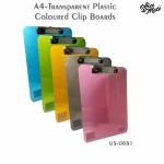 Office Mate Perspex Clear Clipboard Blue