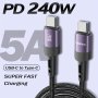 240W 30.48CM/100.58CM/201.17CM/3.05METER Usb-c Charge Cable USB C To USB C Cord Usb-c Type C Fast Charging Cable Compatible With Iphone 15/15 Pro Max For