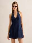 Jorja Halter Denim Dress - 16 Dark Wash