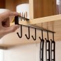 1PC Kitchen Shelf Storage Clothes Hanging Organizer Cup Holder Glass Mug Holder 6 Hooks Storage Rack