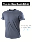 Ultralight Men's Crew Neck T-Shirt - Quick Drying Sweat Absorbing Breathable Sport Shirt For Fitness Gym And Running