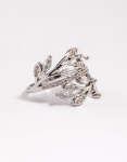 Silver Leafy Vine Cubic Zirconia Ring - M l