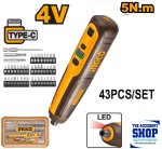 Screw Driver Set Cordless 4VOLTS 43 Piece In Plastic Box CSDLI04062