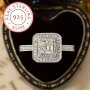 925 Sterling Silver Princess Cut Engagement Ring Luxury Design Jewelry Suitable For Everyday Wear Or Gift Perfect For Banquet