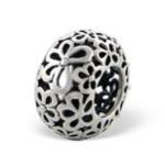 C526-C6484 - Sterling Silver Flower Barrel European Charm Bead